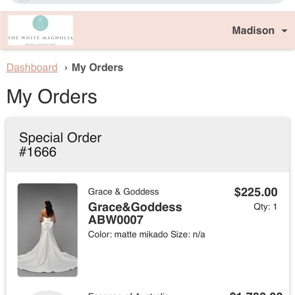 Essence of Australia wedding dress detachable bow - Picture 4 of 4